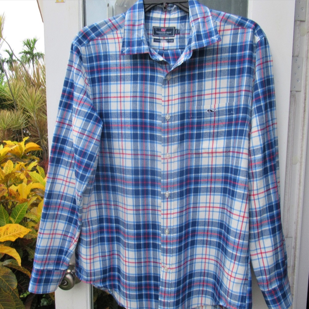 VINEYARD VINES Men'sTucker LS Flannel Shirt - SZ L